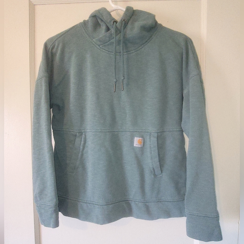 Carhartt Relaxed Fit Green Long Sleeve Hoodie Size XS